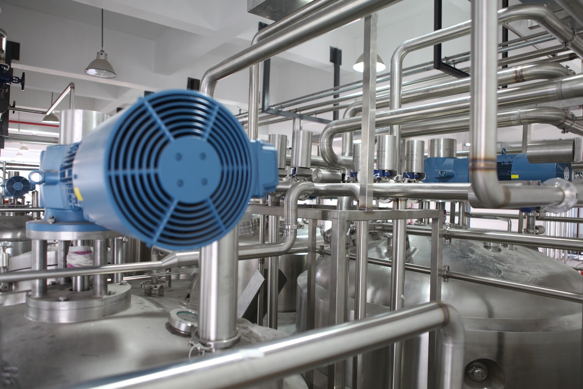 Industrial testing facility with technical equipment